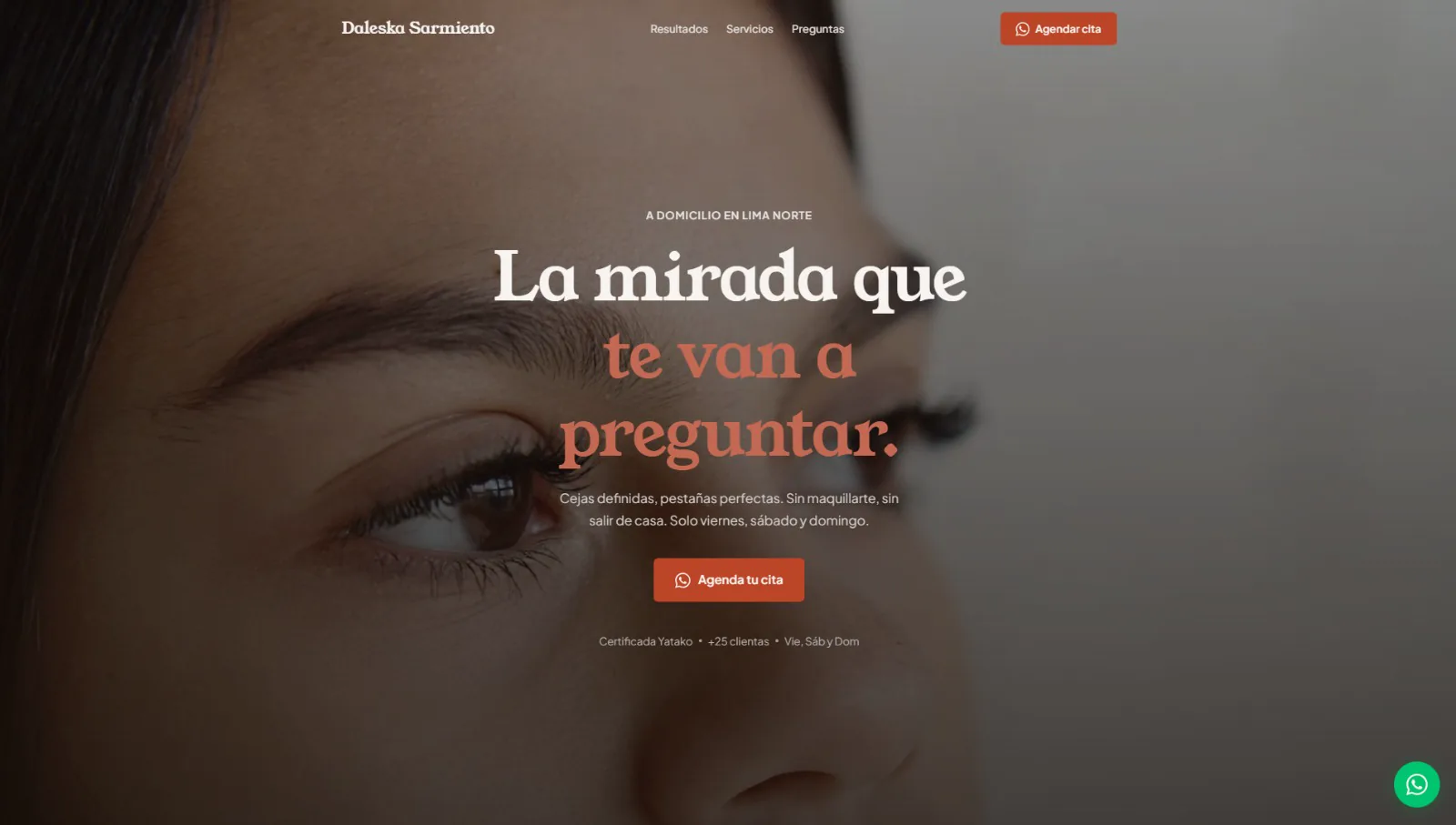 Daleska Sarmiento — landing premium belleza Lima Norte